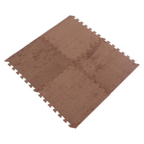 10 stk. Plussj Skumgulvmatte Myk Tykk Split Joint Interlocking Plussj Skum Teppe For Romgulv Brown