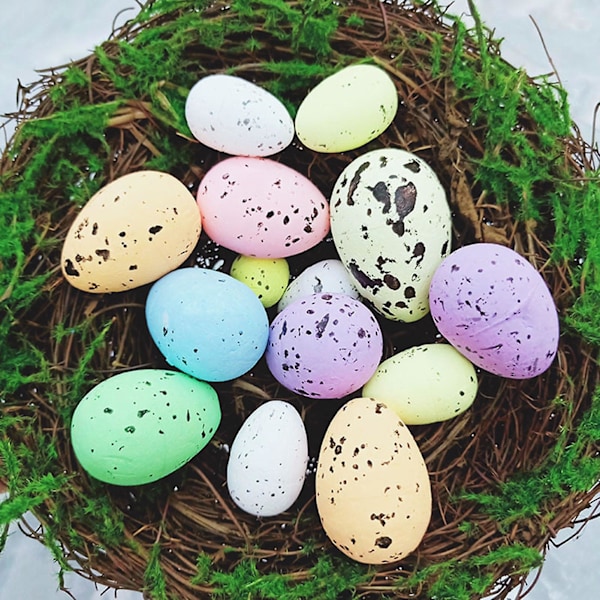 20 stk. Påskeæg Lyse Farver DIY Giftfri Happy Easter Æg Dekoration Til Påske