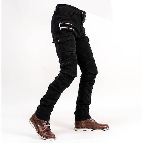 Moottoripyörähousut Miehille Moto Jeans Suojaavat Varusteet Ajomatka Moottoripyörä Housut Motocross Housut Moto Housut black EU-M