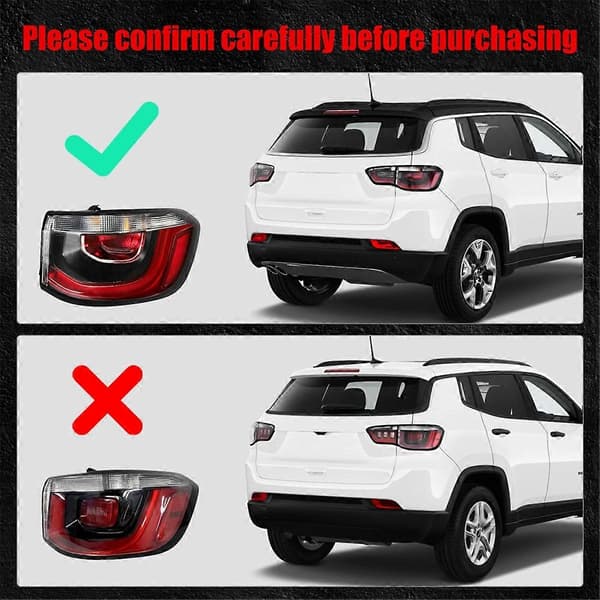 Udvendig baglygte til Jeep Compass 2017-2021 Bremselygte Samling Højre