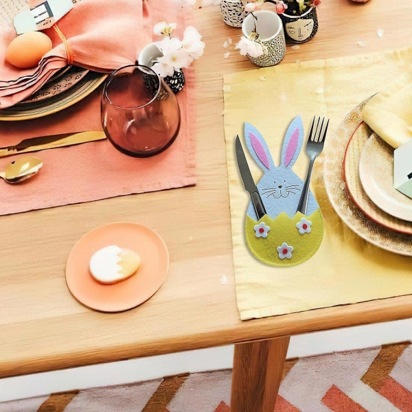 Easter Cutlery Bag 4pcs 4pcs Cloth Easter Cutlery Bag Easter Decorations