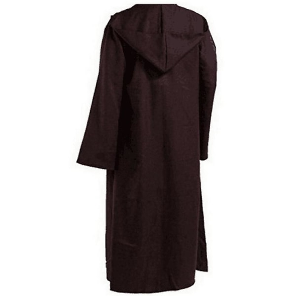 Jedi / Sith Robe för vuxna män Star Wars Cosplay Kostym Hooded Cloak Robe Coffee L