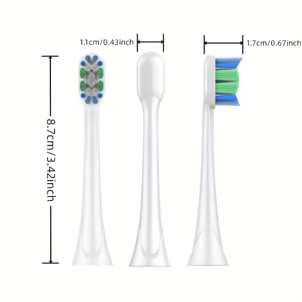 Tannbørstehoder for Philips Sonicare - Utbyttbare børstehoder med myke Dupont-børster - Utbyttbare hoder for elektriske tannbørster Standard 4pcs（Black）