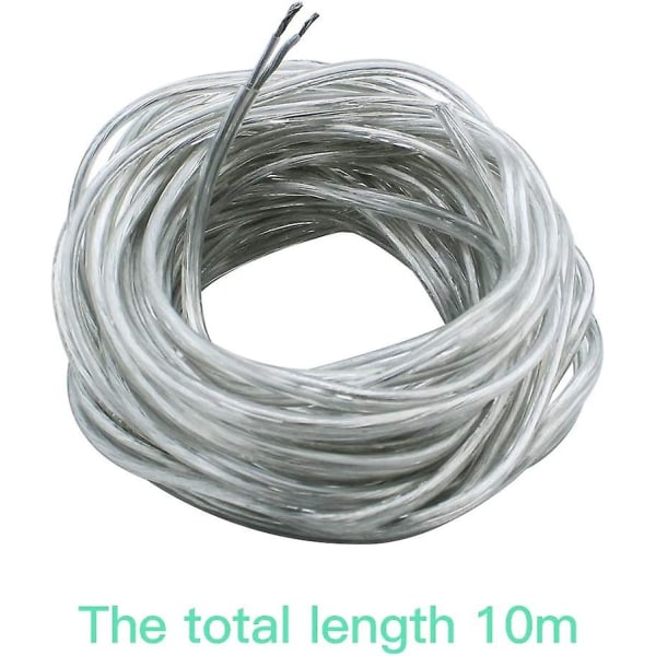 10 meter gjennomsiktig ledning 2 kjerner elektrisk ledning Pvc fleksibel kabel 0,75 mm 5a