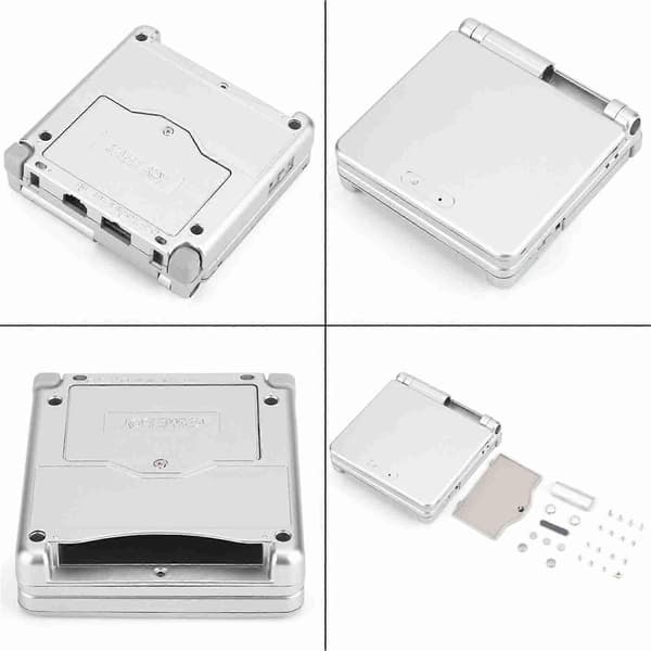 Beskyttende ABS-etui til Advance GBA SP, reparationssæt, sølv