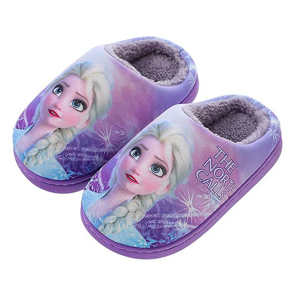 Børnesko i Bomuld med Tegnefilm Frost Elsa Sofia Efterår Vinter Varme Sko Elsa Purple 32-33 Inner Length 20cm