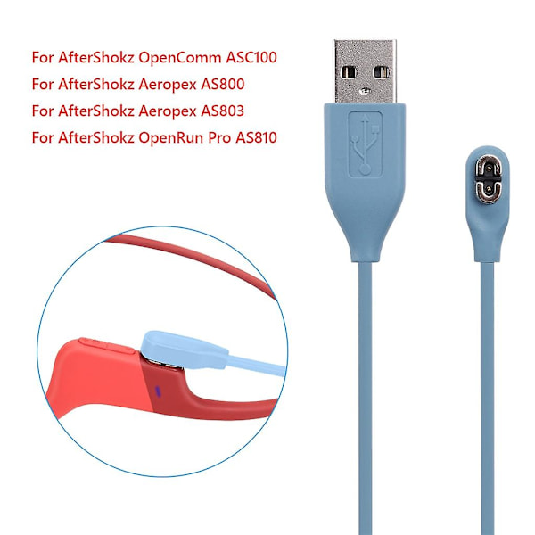 Flexibel Laddningskabel för Aftershokz Aeropex As800 Magnetisk Laddningskabel