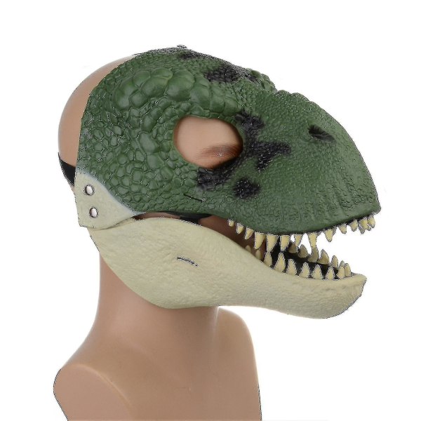 Dinosaur Mask Huvudbonader, Jurassic World Dinosaur Leksaker med öppning rörlig käke, velociraptor Mask & tyrannosaurus Rex Mask Bundle Green