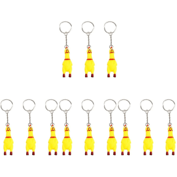 15 pakkausta purista huutava kana-avaimenperä Hauska keltainen vinkuva kanariipus avaimille laukut puhelimet 12 pairs