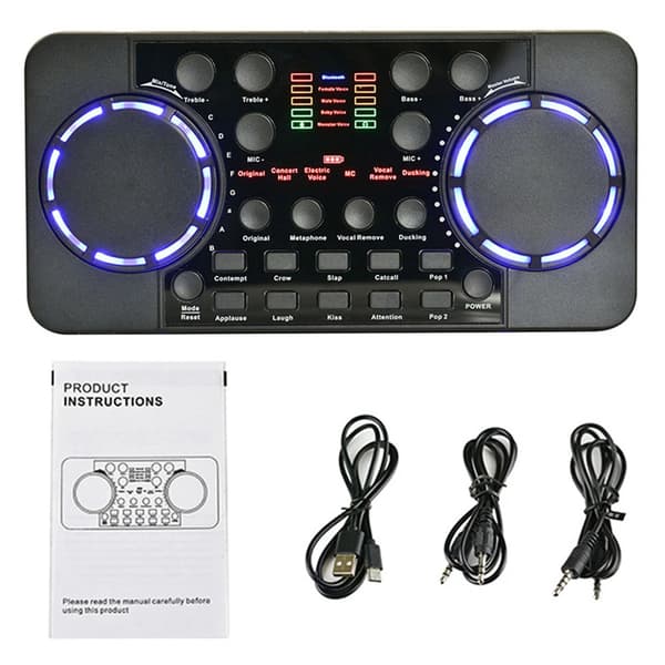 Sound Card Audio Mixer Audio Interface for Live Streaming Audio Broadcasting