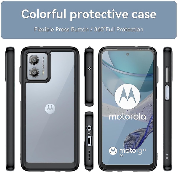 Mobildeksel for Motorola Moto G53 5g - Anti-ripes TPU + Akryl Black