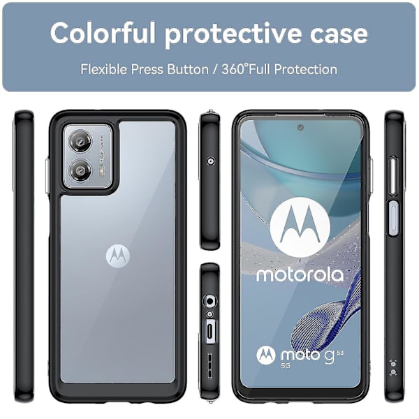 Telefoncover til Motorola Moto G53 5g - Anti-ridse TPU + Akryl Black