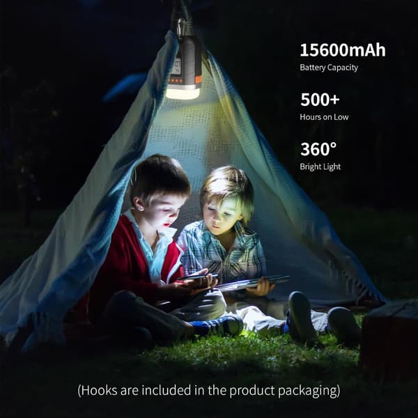 Rechargeable Camping Lantern Mini with 5 Light Modes, Lightweight Portable Camping Built-in 15600 mAh Battery Emergency Equipment