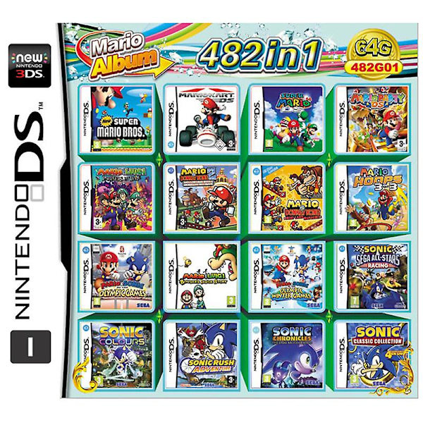 Kokoelmapeli Kasettikortti Nintendon DS 3DS 2DS Super Combo Monikasettikortti I