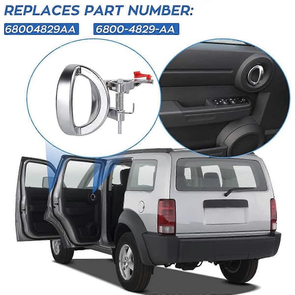 4 stk./sett Bil Innvendig Dørhåndtak for Dodge Nitro 2007-2011 Krom