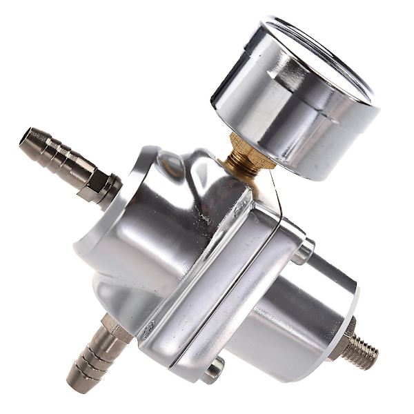 Universal Justerbar Bränsletrycksregulator med Mätare Silver