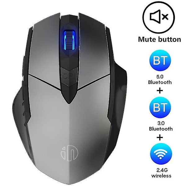 INPHIC PM6 Bluetooth 2.4G USB Trådløs Mus Datamaskin Bærbar PC Stille Oppladbar Ladning Hjem Ga Multicoloured C