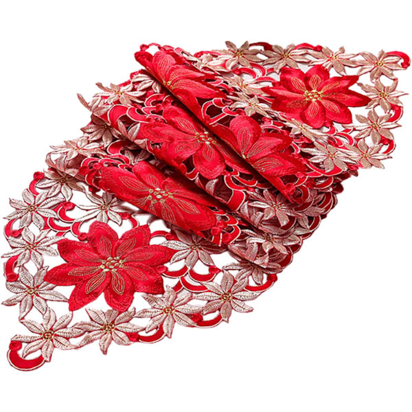 Julbordstablett Bordstablett Broderad Duk Kollektion för Hemmiddag Julfest Bröllopsdekoration Röd(69.3 x