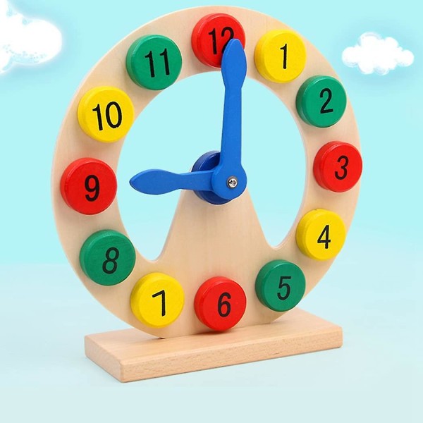 Analog Clock Toy Wooden Developmental Smooth Creative Cute Learning Clock Educational Toy Developmental Creative Fun Simulated Hollow Teaching Smooth