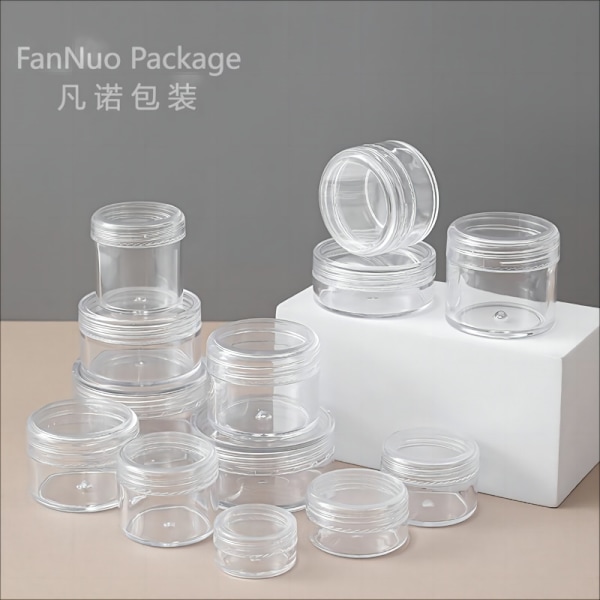 5 förvaringsburkar 10ml transparenta