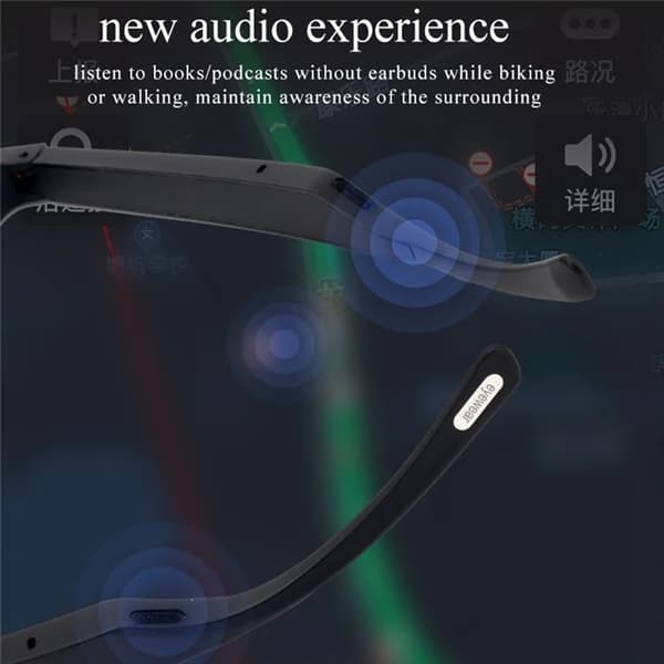 Smart Glasses Waterproof Bluetooth KY01 Polarized Design Svart 167