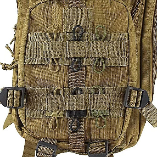 10 st Taktiska Västar Ryggsäckar Väskor Tillbehör Taktisk Utrustning Hållare Clip Molle Webbing Hållare Elastisk Bindning Band Spänne Army Green