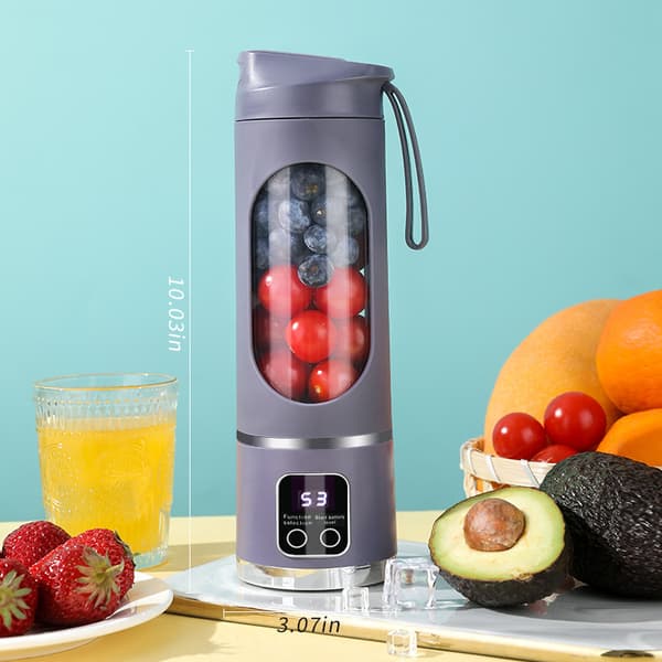 Juicer 16Oz/500Ml Med 12 Rustfrie Blader, Flere Hastighetskontroller, 7.4V (Lilla)
