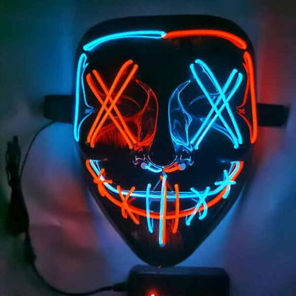 Stitches Scary Led Mask Halloween Cosplay Costume Mask Light Up Festival Party Red