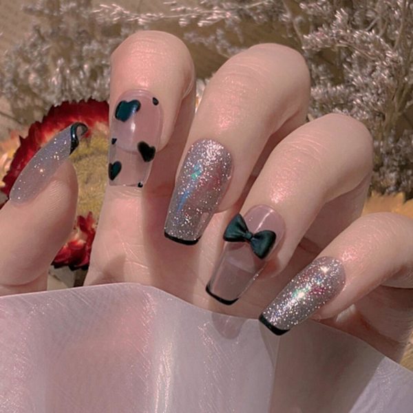 50 st/set Nageldekoration Graverad 3D-effekt Mini-rosett Nagelkonst Dekoration Fingernagel Tillbehör för Kvinnor H