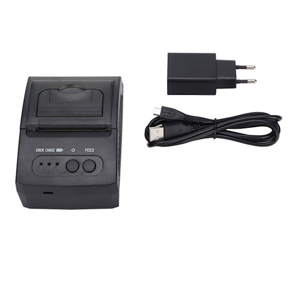 Bærbar 58 mm termisk etiketprinter POS kvitteringsprinter til Android iOS Windows EU-stik