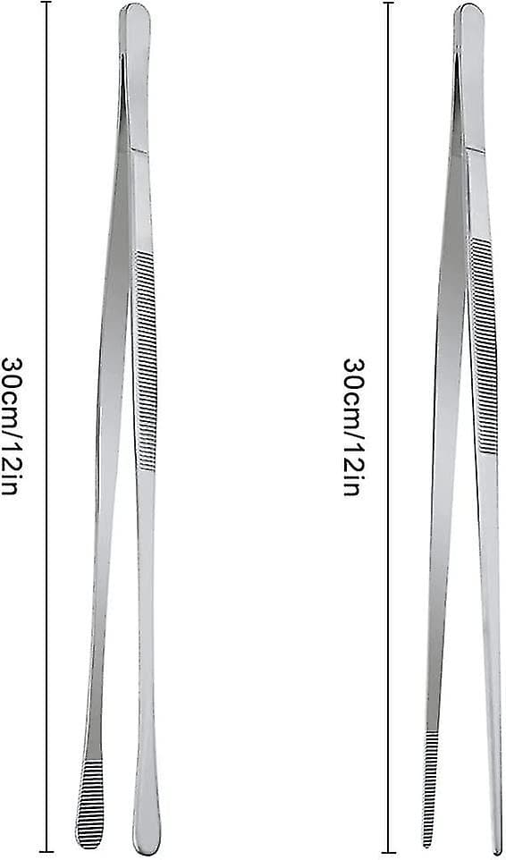 Matlagingspinsett Rustfritt Stål Lang, 2 stk Matlagingspinsett Rustfritt Stål, Grillpinsett (30cm)