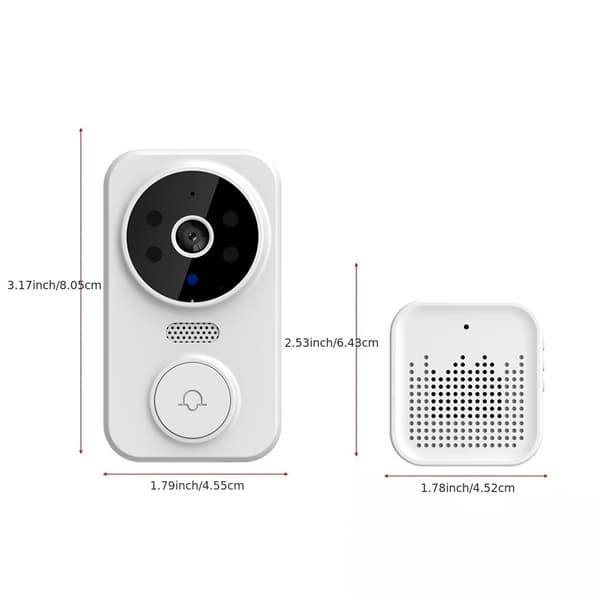 1 Set, (Built-in Battery) Smart Video Doorbell, Smart Home Wireless Intercom Video Camera With Chime, Support Two-Way Audio