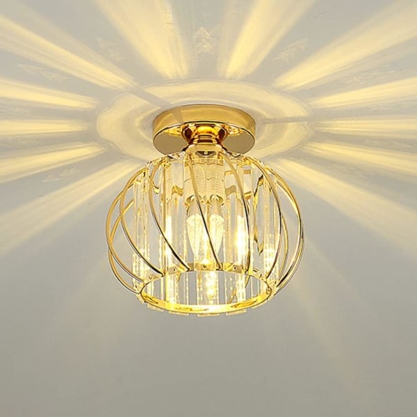 Moderne Krystal Loftlampe, E27 LED Loftlampe, Mini Krystal Gulvlampe til Køkken Campingværelse Indgang, Soveværelse (A) [Energiklasse A+++]