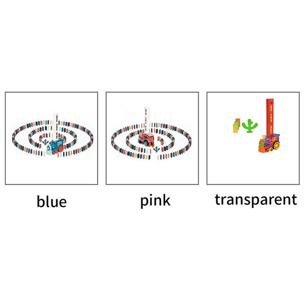 Bästsäljande! Födelsedag gör-det-själv staplingsspel Barnblock Presenter Pedagogiskt Domino Train Set Pink