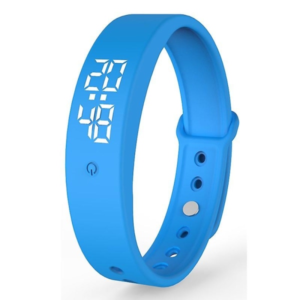 Tärinähälyttimen watch, jopa 6 henkilökohtaista hälytystä tai pillerimuistutusta päivässä kehon lämpötilan mittaustoiminnolla Blue