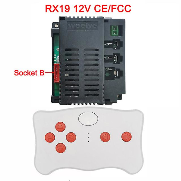 Wellye børns elektrisk legetøjsbil Bluetooth-fjernbetjening, controller med glat startfunktion 2,4 g Bluetooth-sender RX19 FCC full set