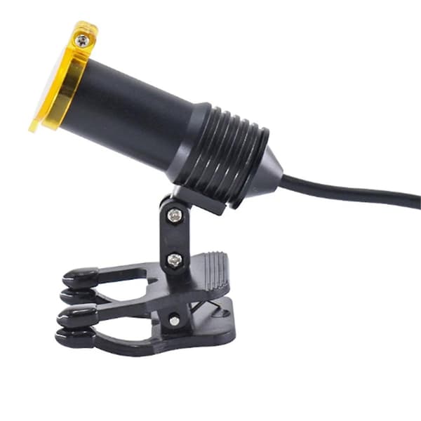 Dentallupe 5W LED Hodelykt Tannleger Hodelykt med Brilleklips Lupe Spotlight Illuminator UBS Lader EU PLUGG Black