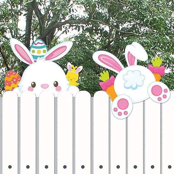 2024 Påsk Yard Plug Utomhus staket Dekorativ jordplugg Peeping Rabbit