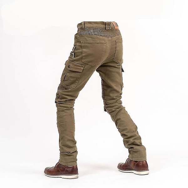 Bukser Motorcykel Bukser Mænd Moto Jeans Beskyttelsesudstyr Kørsel Touring Motorcykel Bukser Motocross Bukser Moto Bukser khaki EU-3XL