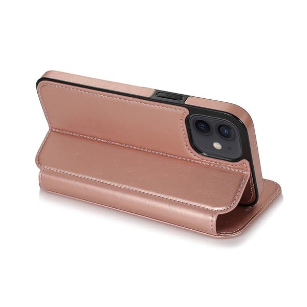 iPhone 12 Mini Etui Læder Wallet Flip Telefon Etui Pink iPhone 12 Mini