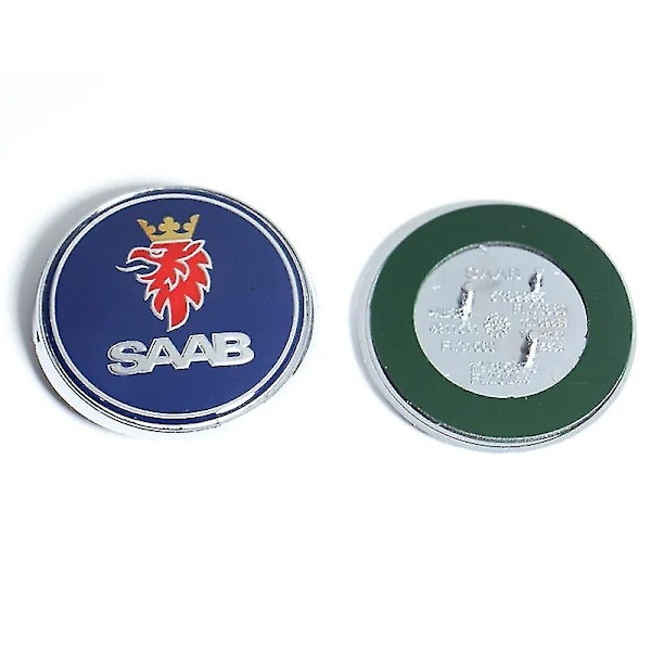 68 mm 2 3-nastainen Saab-auton etulokas- ja takaluukun logo, takaluukun puskurin merkki Saab 9 3 9 5 9-3 9-5 Saab-embleemitarra tarvikkeet Yalo Front Blue