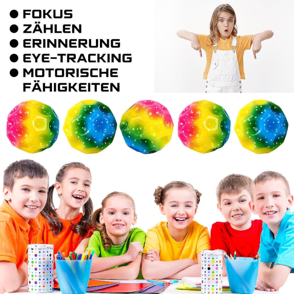 3-pack Regnbågsrymdsbollar, Extremt Högstudsande Boll & Pop Ljud Meteorrymdsboll, Måneboll, Pop Studsande Rymdboll för Barnpresent