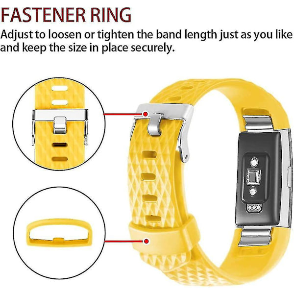 Vaihtohihnat yhteensopivat Fitbit Charge 2:n, Classic & Special Edition -malleille, säädettävät urheilurannekkeet, korkealaatuiset lemon-yellow Small