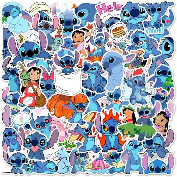 100 Pcs Stitch Stickers, Lilo & Stitch Stickers for Water Bottles, Laptop, Computer, Phone Stickers, Gift for Kids and Teens