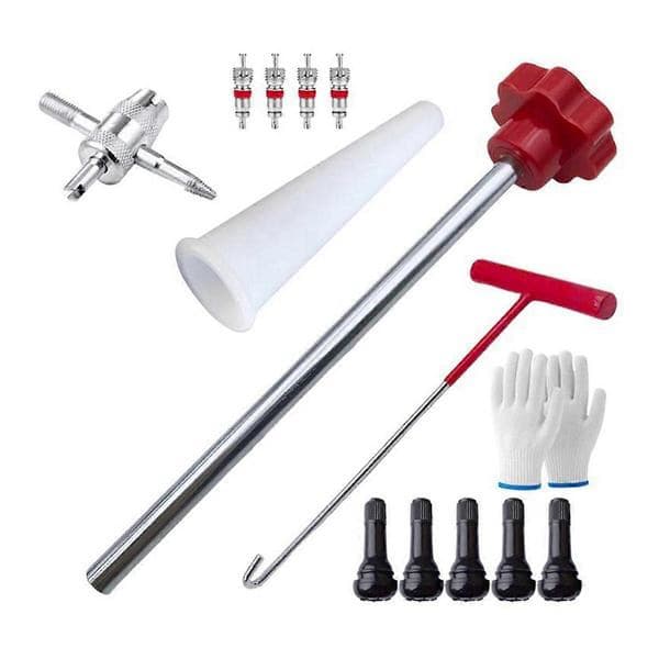 Tire Valve Quick Change Tool Kit Valve Stem Tire Valve Stem for TR413 Valve Replacement and Installation As Shown