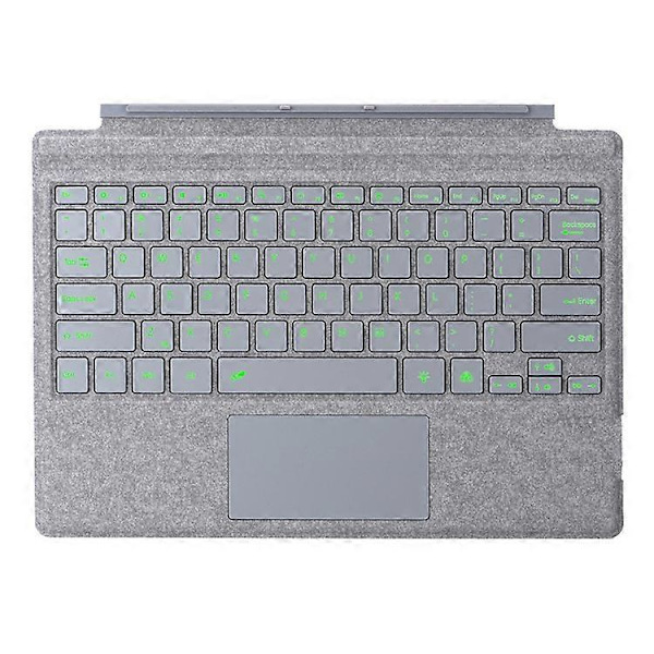 1089D Compatible Colorful Backlit Bluetooth Keyboard with Touchpad for Microsoft Surface Pro 7+ / 7 / 6 / 5 / 4 / 3 LightGrey