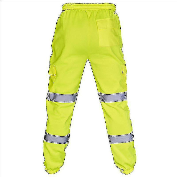 Aikuisten turvallisuus työhousut Hi Vis Viz näkyvyys joustava vyötärö hikihousut Green 2XL