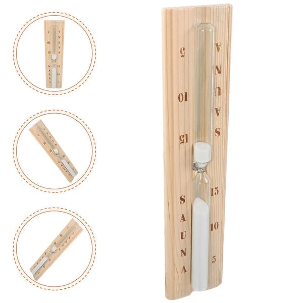 Sauna Timer Træ Timeglas Timer 15-minutters Timeglas Sauna Træ Timeglas 30.00X6.50X2.50CM