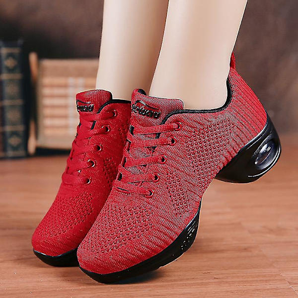Naisten kengät Hengittävät Slip-On Tanssikengät Liukumattomat Juoksukengät 2G1902 Red 37