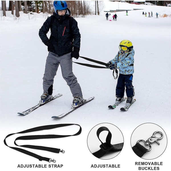 Ski- og snowboardsele for barn, skisele med avtakbar bånd og bag, fartskontrolltimer Skitilbehør for barn Gutter Jenter Nybegynnere Blue